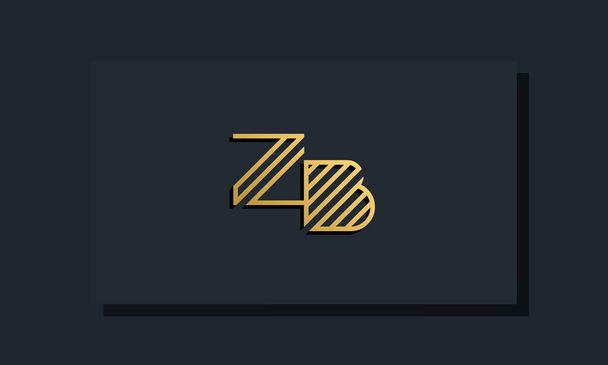 Элегантная линия искусства начальная буква ZB логотип. Этот логотип включает в себя два творческих письма в творческом плане. Это будет подходящим для какой компании или торговой марки начинаются эти начальные буквы. - Вектор,изображение