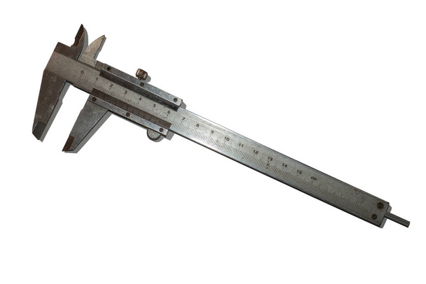 A metal caliper device, on a white background - Photo, Image