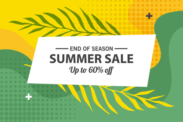 Summer sale banner template, Summer sale bright background for your advertisement - Vector, Image
