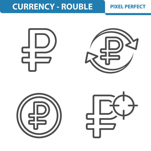 Νόμισμα - Ruble, Rouble Icons - Διάνυσμα, εικόνα