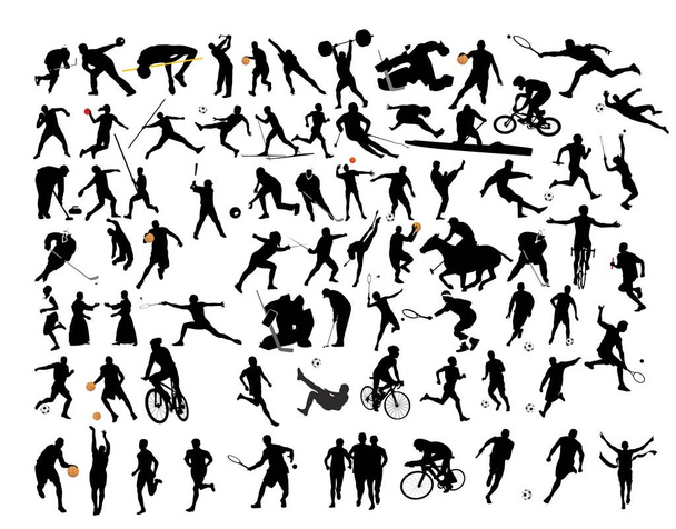 Όλες οι αθλητικές silhouette διάνυσμα - Διάνυσμα, εικόνα