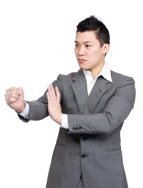 Asian business man fight - Zdjęcie, obraz