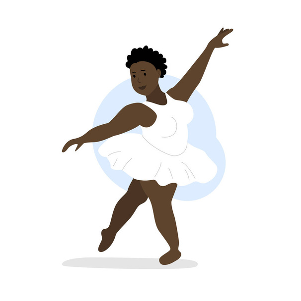 Bailarina afroamericana. Mujer bailando más tamaño.  - Vector, Imagen