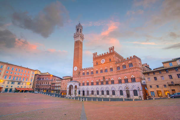 Piazza del Campo in Siena, Italy at twilight - Photo, Image