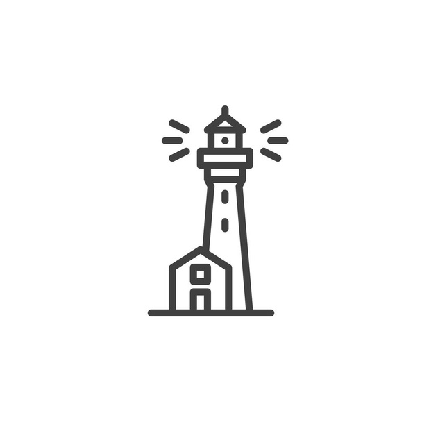 Lighthouse tower line icon - Vetor, Imagem