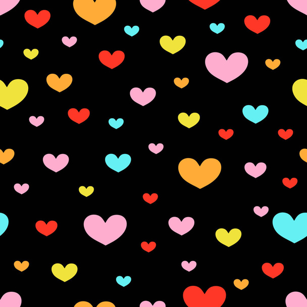 Seamless pattern with colorful hearts . Vector illustration. - Vektor, kép
