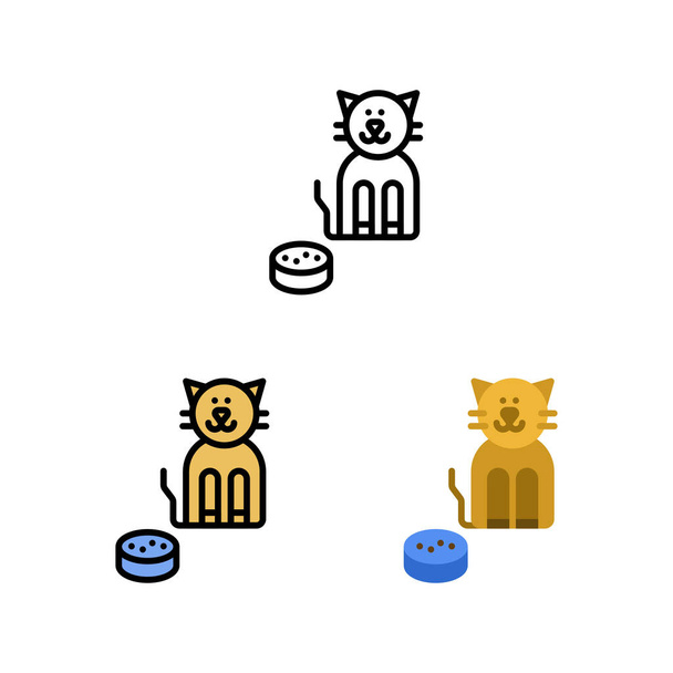 nourriture pour chats à la maison Icône, logo et illustration - Vecteur, image
