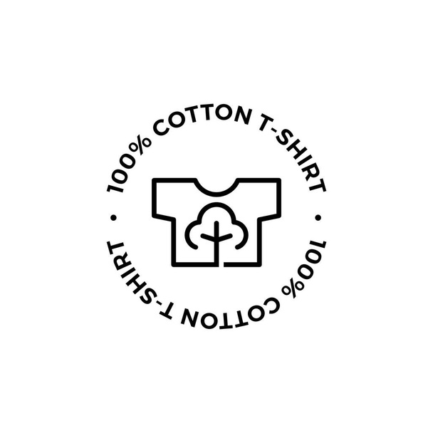 100 por ciento algodón camiseta cien logotipo icono del vector ilustración - Vector, imagen