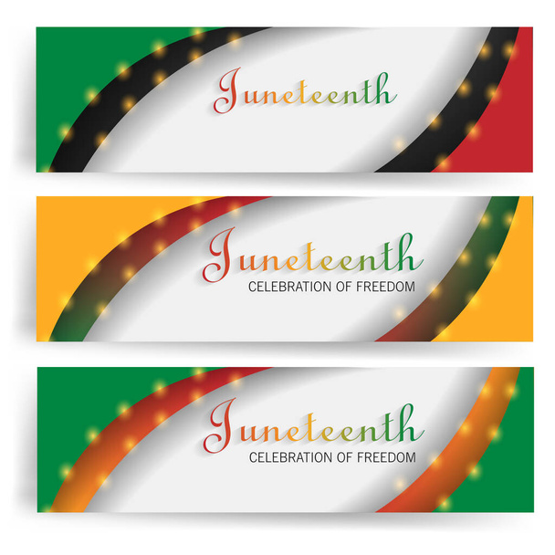 Juneteenth Freedom Day. June 19 African American Liberation Day. Black, red and green. Vector - Vector, Image