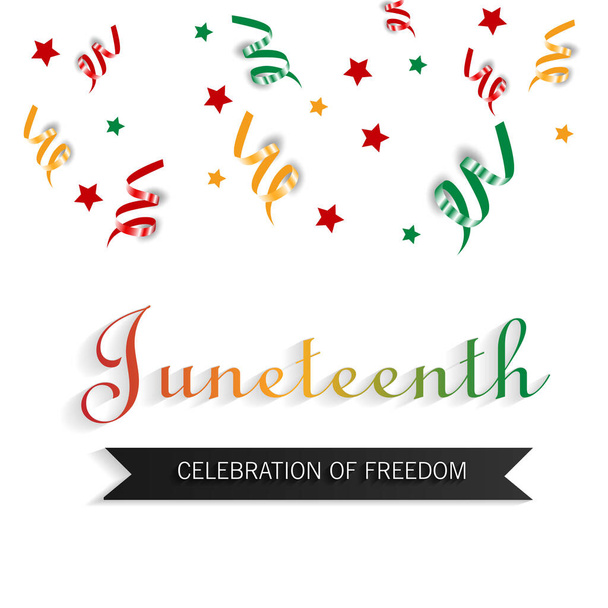 Jubileuszowy Dzień Wolności. 19 czerwca Dzień Wyzwolenia Afroamerykanów. Czarny, czerwony i zielony. Wektor - Wektor, obraz