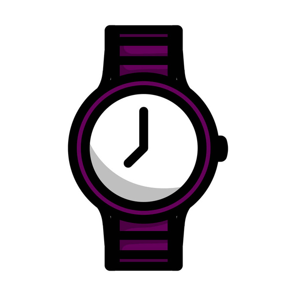 Business Woman Watch Icon. Editable Bold Outline With Color Fill Design. Vector Illustration. - Vector, Image