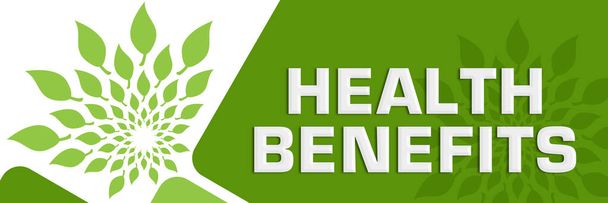 Saúde benefícios texto escrito sobre fundo verde. - Foto, Imagem