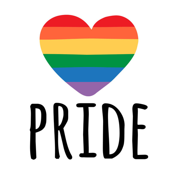 lgbt pride flag in heart shape vector illustration - Vektor, Bild