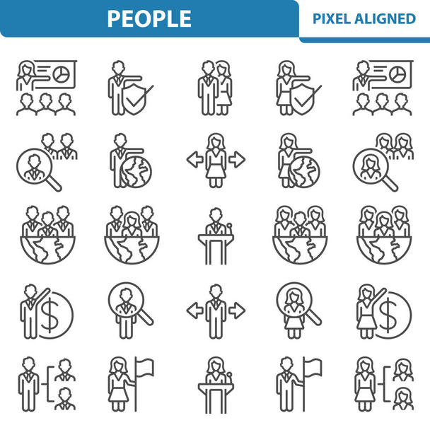 Pessoas - Ícones de pessoas de negócios - Vetor, Imagem