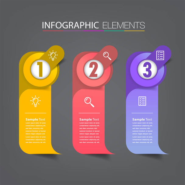 modello di banner infografico colorato con caselle di testo, scheda digitale per il web design - Vettoriali, immagini