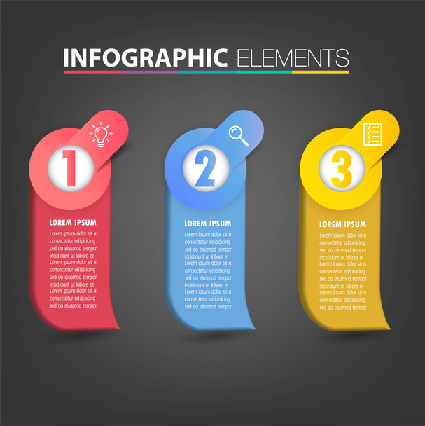 colorful infographics banner template with text boxes, digital card for web design - Vektor, Bild