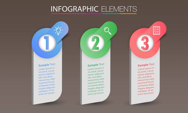 colorful infographics banner template with text boxes, digital card for web design - Вектор,изображение