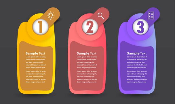colorful infographics banner template with text boxes, digital card for web design - Vektör, Görsel