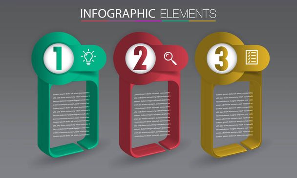 colorful infographics banner template with text boxes, digital card for web design - Vektor, Bild