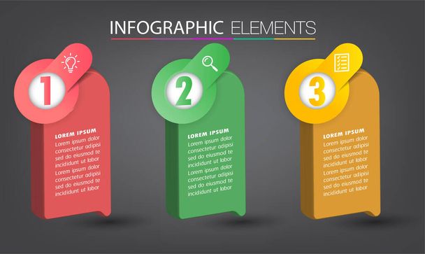 colorful infographics banner template with text boxes, digital card for web design - Wektor, obraz