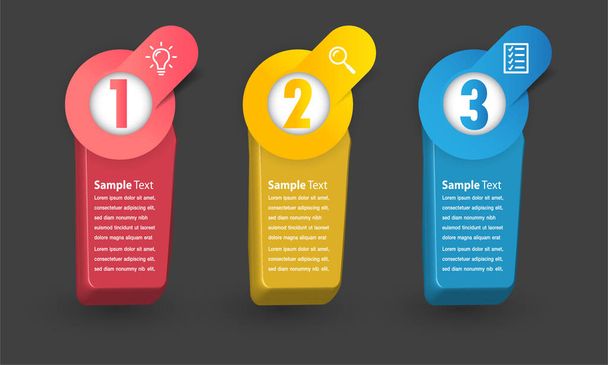 colorful infographics banner template with text boxes, digital card for web design - Vektori, kuva