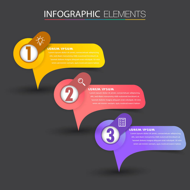 colorful infographics banner template with text boxes, digital card for web design - Vector, imagen