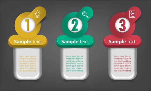 colorful infographics banner template with text boxes, digital card for web design - Vetor, Imagem