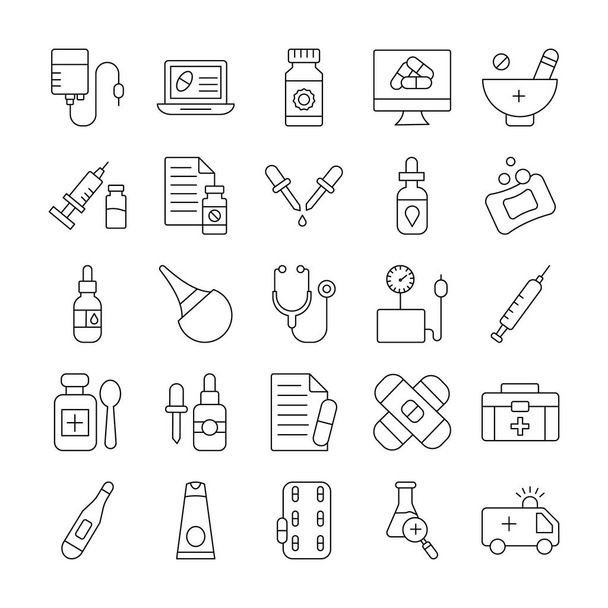 Isolierte medizinische Vektorsymbole, die leicht geändert oder bearbeitet werden können - Vektor, Bild