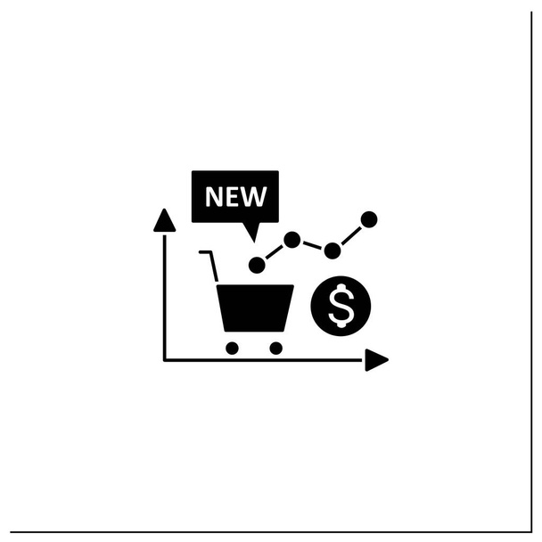New stock markets glyph icon - Vector, Image