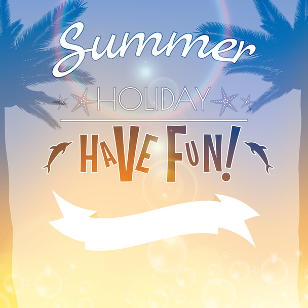 Summer holiday creative poster - Vector, Imagen