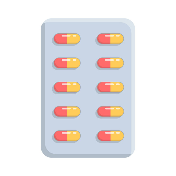 Capsule pills in a blister. - Vector, Image