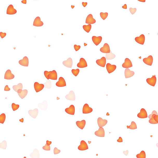Elegant lovely red orange seamless hearts on white background, Valentine;s Day or birthday greeting card - Fotografie, Obrázek
