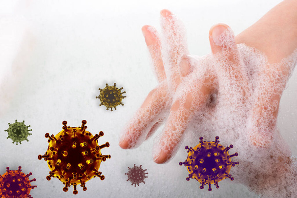 Arrêter COVID-19 Éclosion mondiale du virus Corona maladie pandémique - Photo, image