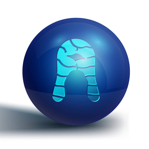 Ícone de bife Blue Fish isolado no fundo branco. Botão de círculo azul. Vetor. - Vetor, Imagem