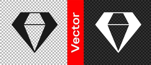 Black Diamond icon isolated on transparent background. Jewelry symbol. Gem stone.  Vector. - Vector, Image