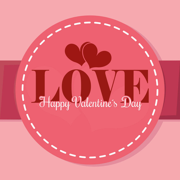 Happy valentines day card with hearts - Vector, Imagen
