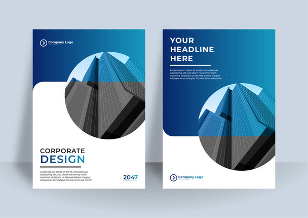 Corporate abstract background business book cover design template. Vector illustration for brochure, business card, corporate cover, poster, presentation design, portfolio, flier, banner, website - Vector, Image