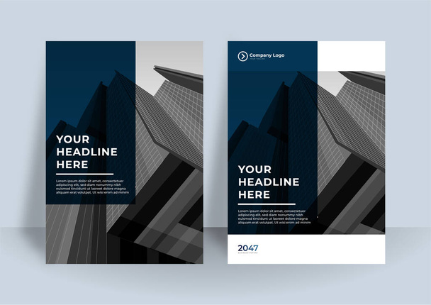 Corporate abstract background business book cover design template. Vector illustration for brochure, business card, corporate cover, poster, presentation design, portfolio, flier, banner, website - Vector, Image
