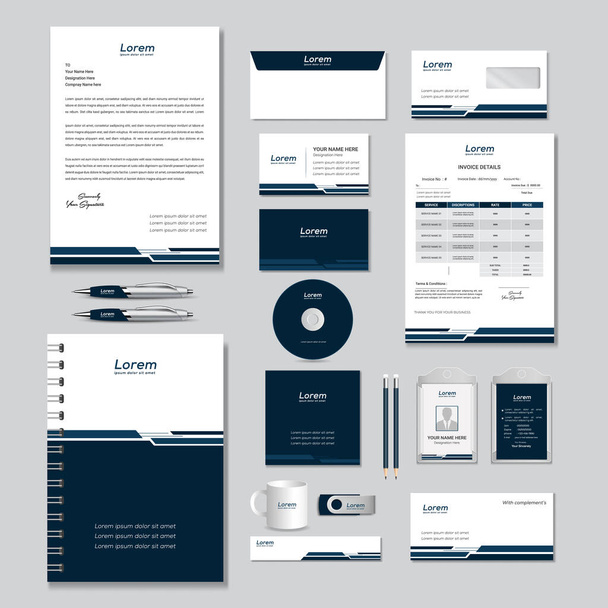 Corporate identity, Editable corporate briefpapier ontwerp template. - Vector, afbeelding