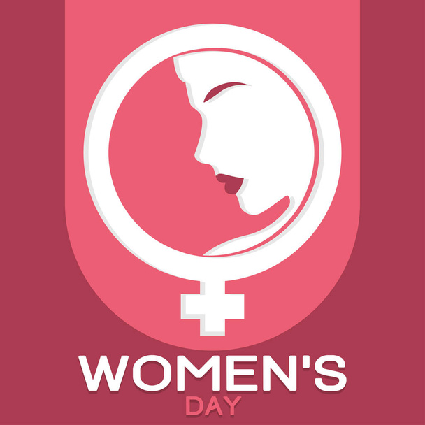 Female symbol and woman silhouette Women day - ベクター画像