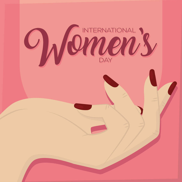 Isolated woman hand Women day - Vector, Image