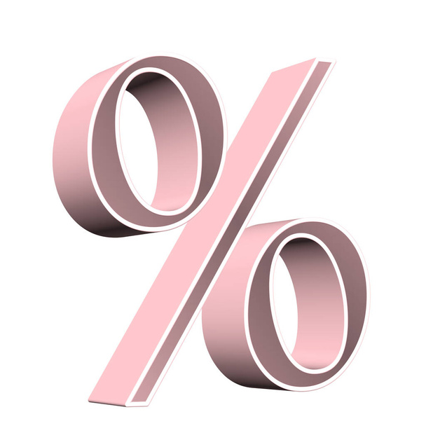 Символ на процентах на белом фоне, 3D иллюстрация - Фото, изображение