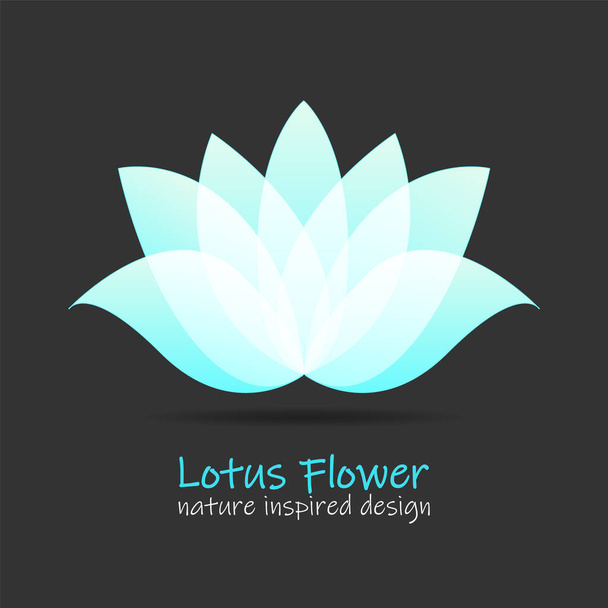 Lotus logo con pétalos de gradiente superpuestos. Símbolo de flor vectorial para la industria del bienestar, centro de spa, salón de belleza - Vector, imagen