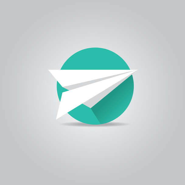 vector paper plane icon with long shadow - Vektor, kép