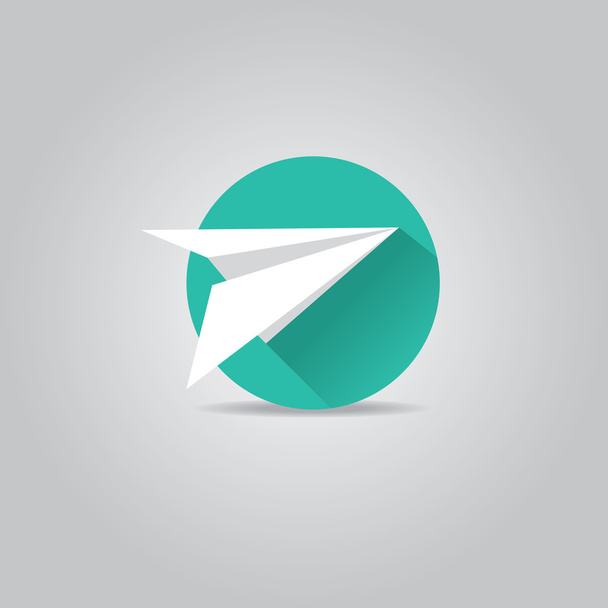 vector paper plane icon with long shadow - Vektor, kép