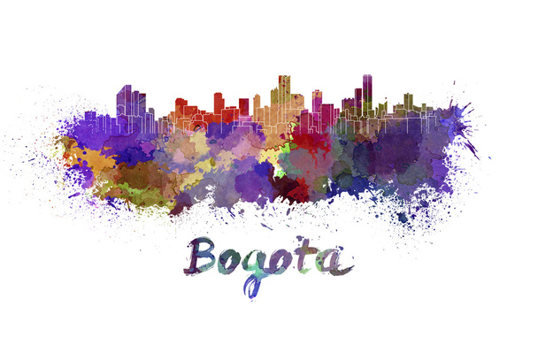 skyline de Bogotá en acuarela
 - Foto, imagen
