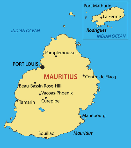 モーリシャス共和国 - ベクトル マップ - ベクター画像
