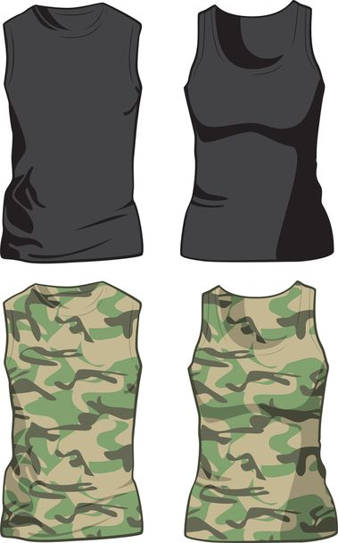Black and Military Shirts template. Vector - Вектор,изображение
