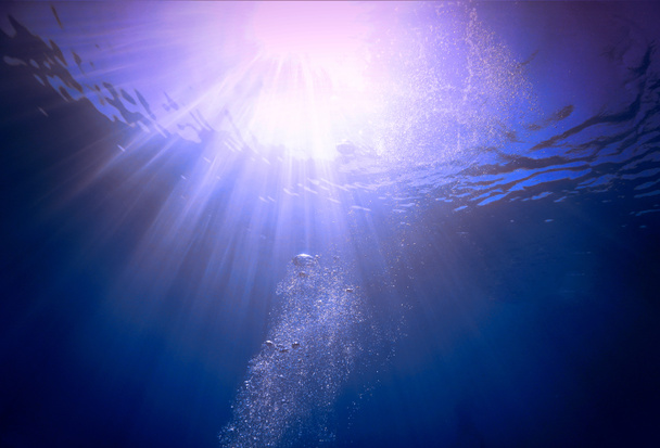 Hermosa foto de luz bajo el agua. Desde una inmersión en Egipto.  - Foto, imagen