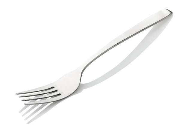 Close up of fork isolated over white background with shadow - Photo, Image
